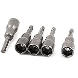 uxcell 六角ソケットビット　六角ドライバー　合金性　六角ヘッド　5個入 13mm幅 66mm長さ