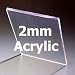 Clear Acrylic Sheet, A4 Size, 2mm thick