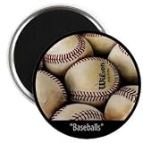 Creative Clam Baseballs Sport Original Art 2.25 Inch Fridge Magnet