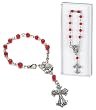 Crystal Birthstone Rosary CAR CHARM Bracelet Gift Boxed
