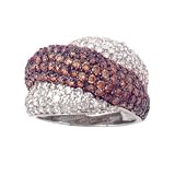 14K Chocolate & White Diamond Swirl Ring