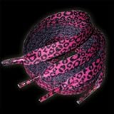 Leopard Pink Punk Rock Laces for Shoes, Boots, or Skates