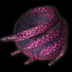 Leopard Pink Punk Rock Laces for Shoes, Boots, or Skates
