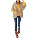 Women Dolman Sleeve Bear Ear Hood High Low Hem Plush Outwear Coffee Color S
