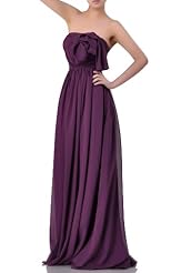 A-line Strapless Full Length Chiffon  Dress