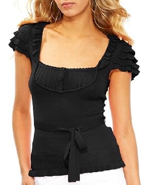 bebe.com : Ruffle Sleeve & Neck Sweater :  ruffles clothes bebe sweater