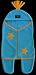 Cozyosko Cocoon Wrap - Aqua with Yellow Stars - 6 - 12 Months