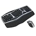 Office Products : ~:~ LOGITECH, INC. ~:~ Wireless Comfort Desktop Split Keyboard and Laser Mouse Combo, USB/PS/2, Black