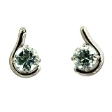 【Gemfa 送料無料】K10 ホワイトゴールド アクアマリン ピアス 4348