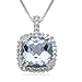 10k White Gold, December Birthstone, Blue Topaz title=