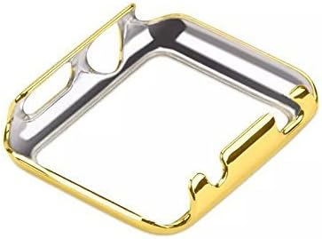 Damcn for Apple Watch Case, Electroplate Slim Case with Built-in Screen Protector for Apple Watch[Ultra-Thin] Plating Protective Bumper Case for Apple Watch/Watch Sport/Watch Edition(Gold42mm)