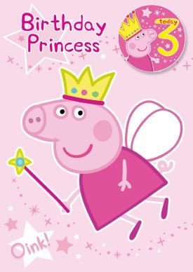 Childrens Toyshop  Toys : Birthday Card - Peppa Pig - 3 Today