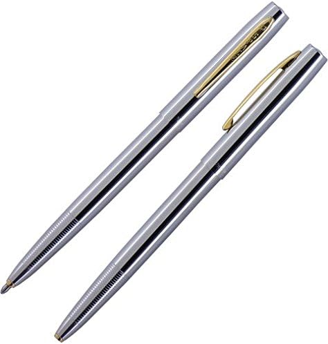 Fisher Space Cap-O-Matic Space Pen with Gold Accents44; Chrome - Black