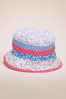 Younger Girls' Pure Cotton Floral Patch Pull On Hat