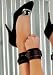 Leather Wrist To Ankle Restraints (Black;One Size)