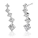 Stunningly sophisticated: Sterling Silver Designer Inspired Journey Style Post Earrings with CZ Diamonds
