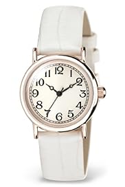 Round Face Crocodile Skin Design Strap Watch