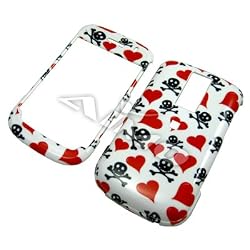 RIM Blackberry Bold 9000 Protector Hard Case Snap On Image Cover Skulls and Hearts