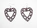Wine Guarded Heart Wooden Earrings title=