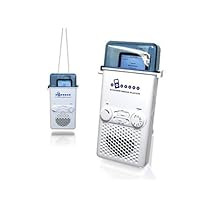 CTA Digital Shower/Beach Speaker System with FM Radio for MP3 Players (White)