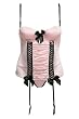 Torrid Plus Size Pale Pink Satin Ruched Bustier and G-String Set
