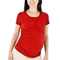 Liz Lange&reg; Short Sleeve Shirred Shell Top - Red