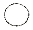 Anklet - A90 - Stretch - 4mm Swarovski (TM) Crystal and Heishi Beads - 8-1/2" for Smaller Ankles ~ Jet (Black)