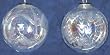 Clear Pearl Finish Etched Glass Floral Vine and Wheat Ornaments 5"D Set / 6