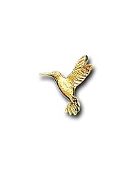 14K Solid Yellow Gold Small Hummingbird Charm Pendant