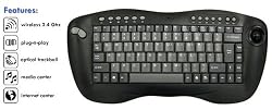 2.4 GHZ Wireless RF Keyboard w/built-in Mouse KB-FK-760