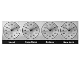 Kitchen & Housewares : Present Time Wall clock Timezone 4 black
