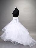 Loywe, Reifrock Petticoat mit Schleppe, aus Satin,Taille Umfang bis 90cm, LW4804