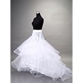 Loywe, Reifrock Petticoat mit Schleppe, aus Satin,Taille Umfang bis 110cm, LW4804-X