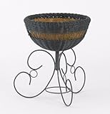 IMAGE OF DMC Products 14-Inch Resin Wicker Urn Planter, Hunter Green