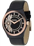 Fossil Men's Black Leather Strap Watch
