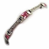 Sterling Silver Bracelet with pink & Simulated Diamond CZ