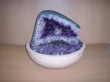 Aqua Amethyst Geode With Light.
