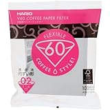 Hario VCF-02-100W 1-Piece Paper Count Coffee Filter, White