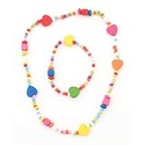 Girls Bright Daisy Wooden Bead Necklace Set IN3383
