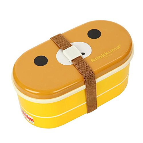Mintbon Lovely Kids Double Layers Chopsticks Bear Bento Lunch Box Containers