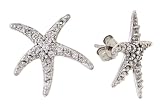 14K White Gold Diamond Star Earrings, 0.48 CTW