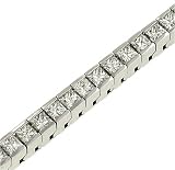 64 Princess Cut 6.11cttwt Diamond 14KT White Gold Tennis Bracelet Channel Set