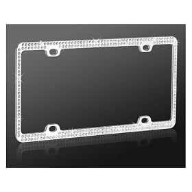 Buy Double Row Iced (246) Crystal Rhinestone License Plate Frame by Valor now!