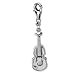Sterling Silver 3-D Antiqued Violin w/Lobster Clasp Charm
