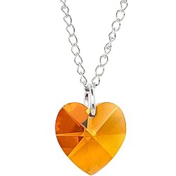 Austrian Crystal Heart November Birthstone Necklace MADE WITH SWAROVSKI ELEMENTS