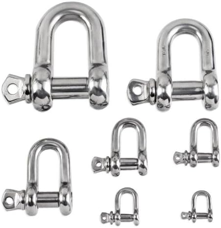 SF Industrial Stainless Steel Screw Pin Shackle - Choose 3/16" to 3/4" - Grade 316 SS