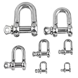 Stainless Steel Screw Pin Shackle - Choose 3/16