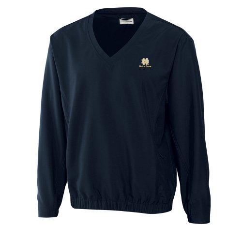 NCAA Notre Dame Fighting Irish Navy Blue Windtec Astute V-Neck Windshirt, Large On Sale