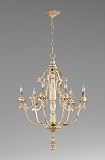 Maison French Country Antique White 6 Light Chandelier