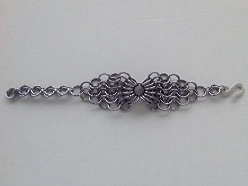 Chainmaille Gunmetal Grey Angel Wings Bracelet by 10Cube Art Chainmail